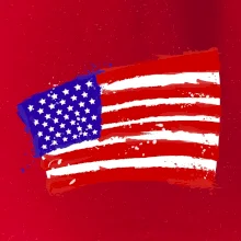 Americká vlajka ohnutá