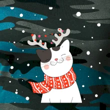 Kočka se sobími rohy