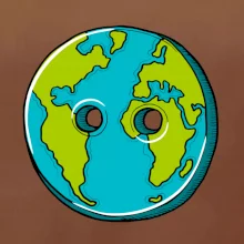 Planeta země knoflík (Pecka design)