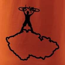 Mapa ČR - cyklista na prsou