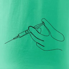 Ruka a injekce jedním tahem