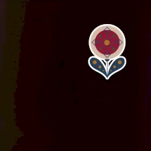 Folklor na prsu květina kulatá