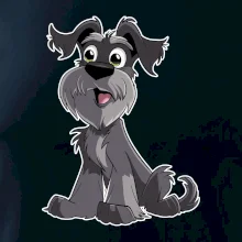 Knírač kreslený sedící