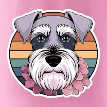 Knírač - fenka a květiny