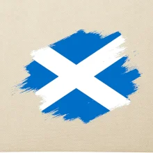 Skotská vlajka kreslená štetcem