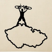 Mapa ČR - cyklista na prsou