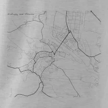 Černobílá mapa Kralupy nad Vltavou