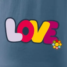 Love nápis s květinou