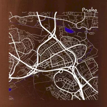 Praha - 14100 mapa s vodními toky