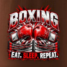 Boxerské rukavice v ringu eat sleep repeat