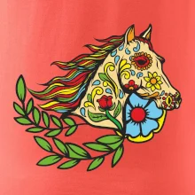 Kůň barevný s listy