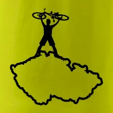 Mapa ČR - cyklista na prsou
