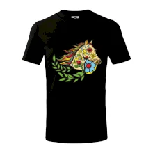 Kůň barevný s listy