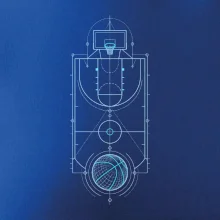 Technický nákres basketbalového hřiště