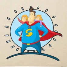 Táta superman - holka a holka Táta superman - holka a holka