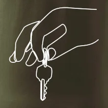 Klíče a ruka jedním tahem