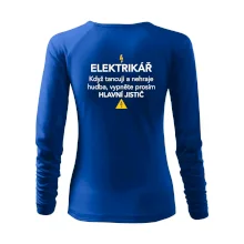 Elektrikář - hlavní jistič - Nápis na zádech