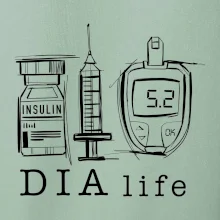 D I A life - kreslený insulin injekce a glukometr