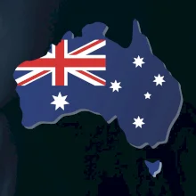 Austrálie - vlajka mapa