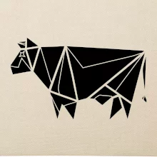 Origami kráva z boku