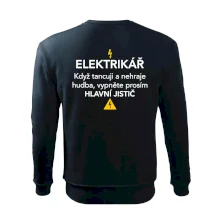 Elektrikář - hlavní jistič - Nápis na zádech