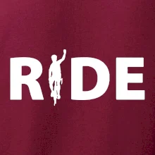 Ride - nápis s cyklistou