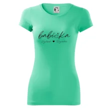 Babička Tričko se jmény dětí psací písmo