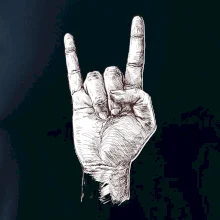 Rocková ruka kreslená