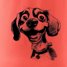 Černobílá karikatura bígl