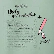 Triko na rozlučku s úkoly pro nevěstu - lineární