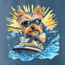 Yorkšírský teriér na vodním skútru