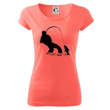 Rybář tahající rybu