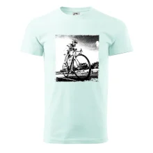 Cyklista černobílá cesta