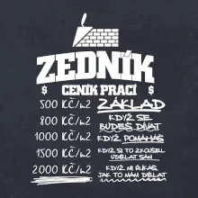 Ceník zedníka - cena za metr Ceník zedníka - cena za metr