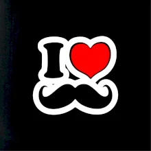 i love mustache - obrys