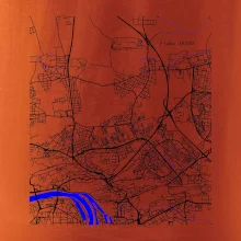 Praha 18200 - Mapa s vodními toky