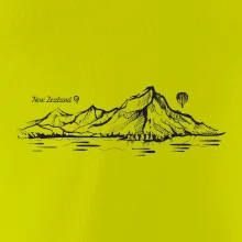 Nový Zéland nápis a hory Aoraki -  Mount Cook