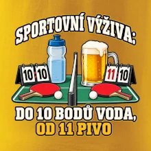Sportovní výživa -  do 10 bodů voda, od 11 pivo