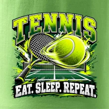 Tenisová raketa a míček eat sleep repeat