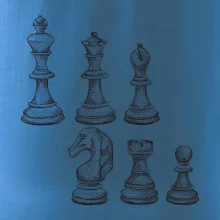 Šachové figurky kreslené
