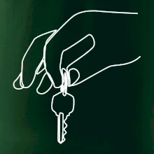 Klíče a ruka jedním tahem