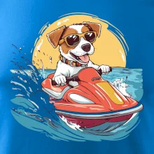 Jack russell teriér na vodním skútru