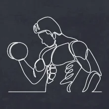 Fitness muž jedním tahem