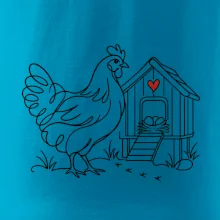 Slepice a kurník se srdíčkem
