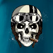 Motorkářská helma a doutník