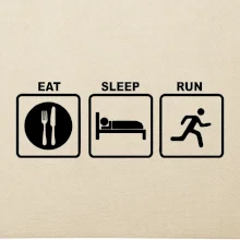 Eat sleep run čtverce