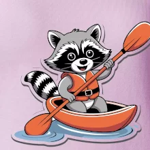 Mýval v kajaku kreslený