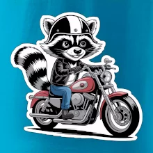 Mýval na motorce kreslený