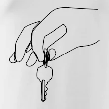 Klíče a ruka jedním tahem
