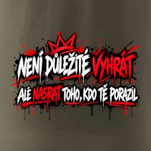 Není důležité vyhrát - pouliční graffiti s červenými tahy